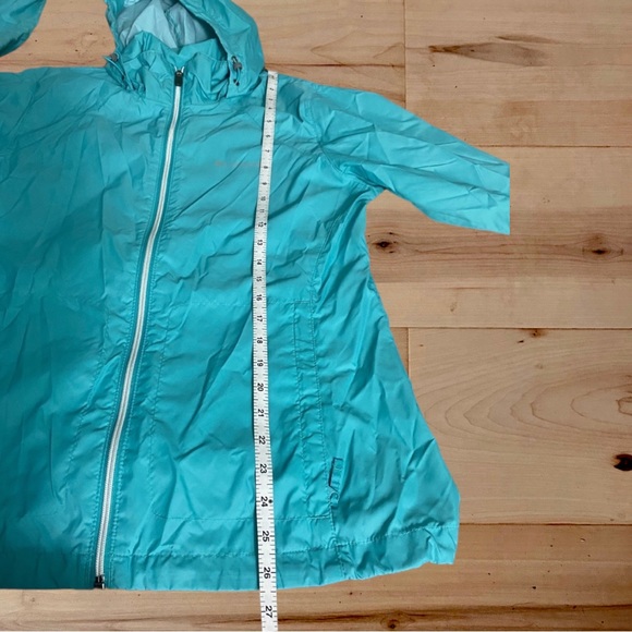Columbia Packable Roll Up Hood Turquoise Jacket L - Picture 6 of 17